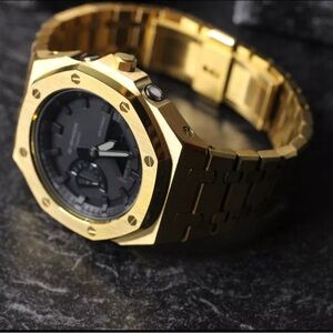 Custom gold casioak g-shock ga-2100 1a1 watch